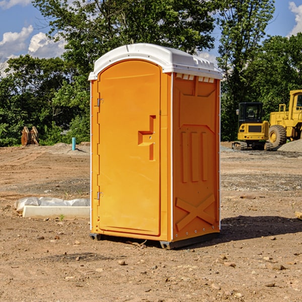 how often are the portable restrooms cleaned and serviced during a rental period in Aurora WV